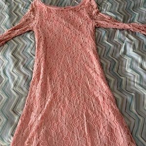Peach colored lace dress -  size small